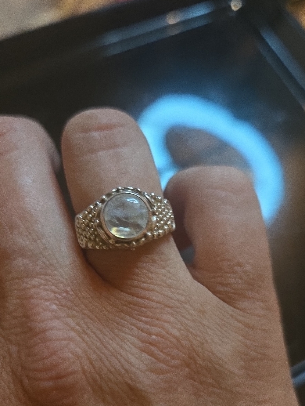 Sajen Sterling Silver Moonstone Ring Gorgeous Size 6